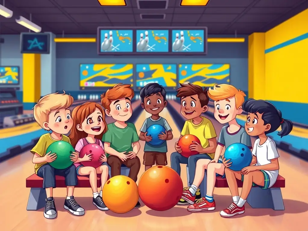 A group of bowlers of various ages and skill levels enjoying a casual bowling session at SPORT-QUILLES BALSACOIS, emphasizing the social aspect of the sport.